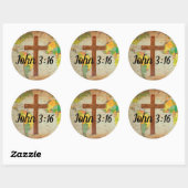 John 3:16 ronde sticker (Vel)