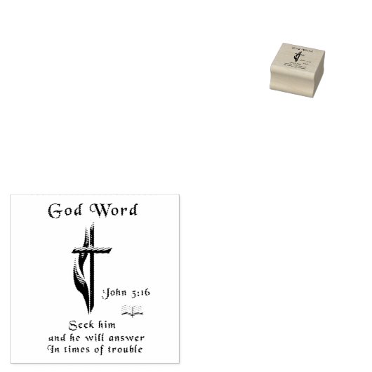 John 3:16 rubberstempel (Gestempeld)