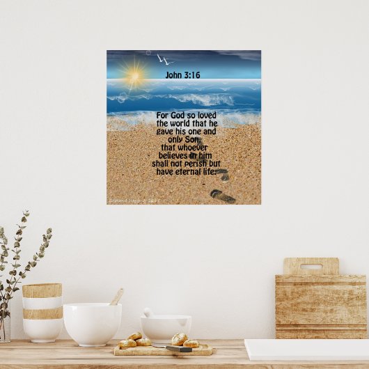 John 3:16 Scripture Poster (Keuken)