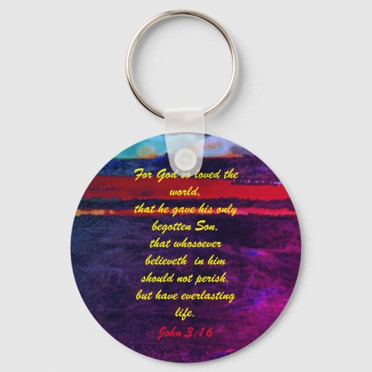John 3:16 Sleutelhanger van de Bijbelse scripture (Voorkant)
