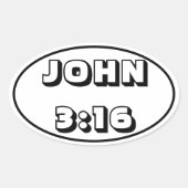 John 3:16 Sticker ovale (Devant)