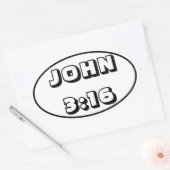 John 3:16 Sticker ovale (Enveloppe)