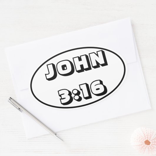 John 3:16 Sticker ovale (Enveloppe)