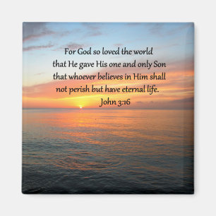 JOHN 3:16 SUNRISE OVER DE OCEAAN FOTO MAGNEET