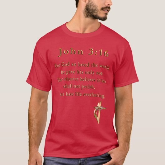 John 3:16 t-shirts chrétiens (Devant)