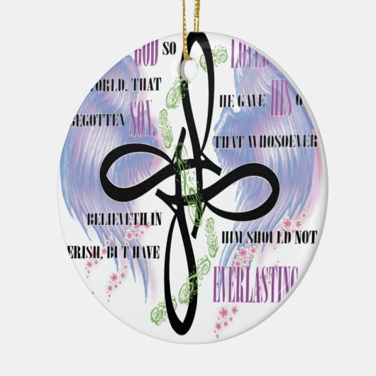 John 3:16-tattoo ontwerp keramisch ornament (Links)