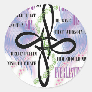 John 3:16-tattoo ontwerp ronde sticker