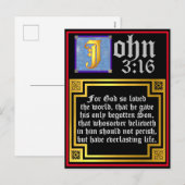 John 3 16 Verlichte briefing (bijbelprijsopgave) Feestdagenkaart (Voorkant / Achterkant)