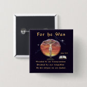 John 3:16 vierkante button 5,1 cm (Voorkant /achterkant)