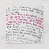 John 3:16 vierkante visitekaartje (Voorkant)