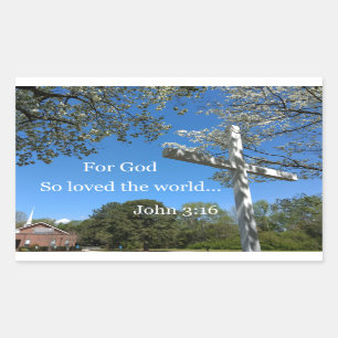 John 3:16 Voor God die zo van de wereld hield Rechthoekige Sticker