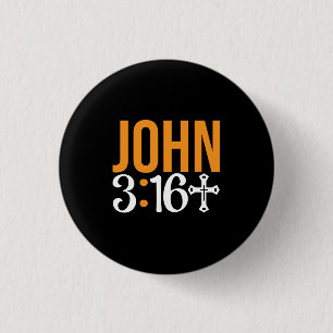 John 3:16 voor God dus hou van de wereld Bijbel Ve Ronde Button 3,2 Cm