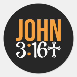 John 3:16 voor God dus hou van de wereld Bijbel Ve Ronde Sticker