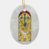 John 3:16 (wit) keramisch ornament (Achterkant)