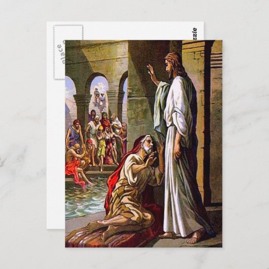 John 5:1-15 Reprenez votre carte postale Mat and W (Devant / Derrière)