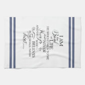 John 635 Brood van het Zachte Blauwe Inspirerend v Theedoek (Horizontaal)