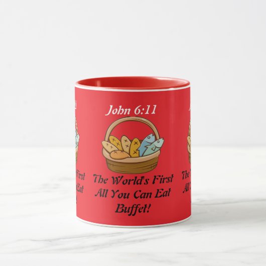 "John 6:11" Mug Mok (Midden)