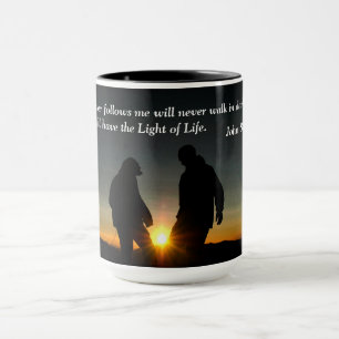 John 8:12 Wie mij volgt zal nooit binnenlopen Mok