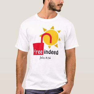 John 8:36 FREE INDEED Christelijk T-shirt