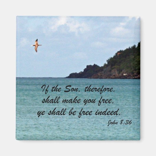 John 8:36 magneet (Voorkant)