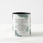 John 9:31 KJV Bible Verse Pic Mug à deux tons (Centre)