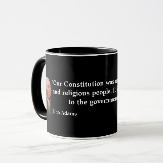 John Adams Cite Sur Notre Constitution Mug (Devant gauche)