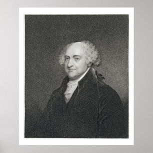 John Adams, gegraveerd door James Barton Longacre Poster
