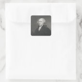 John Adams, gegraveerd door James Barton Longacre  Vierkante Sticker (Tas)