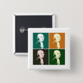 John Adams Vierkante Button 5,1 Cm (Voorkant /achterkant)