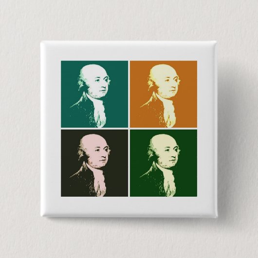 John Adams Vierkante Button 5,1 Cm (Voorkant)