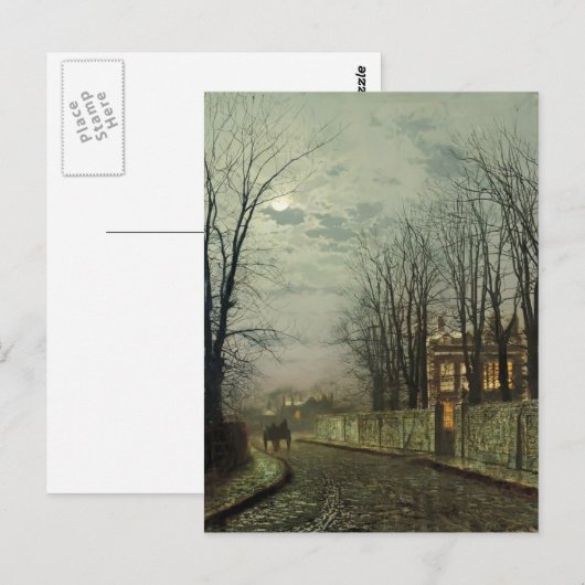 John Atkinson Grimshaw - A Wintry Moon Briefkaart (Voorkant / Achterkant)
