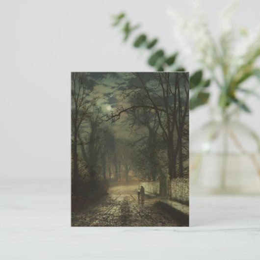 John Atkinson Grimshaw - Een moonlit rijstrook Briefkaart (Staand voorkant)
