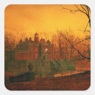 John Atkinson Grimshaw   Het spookhuis Vierkante Sticker