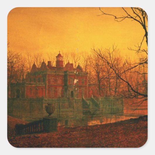 John Atkinson Grimshaw | Het spookhuis Vierkante Sticker (Voorkant)