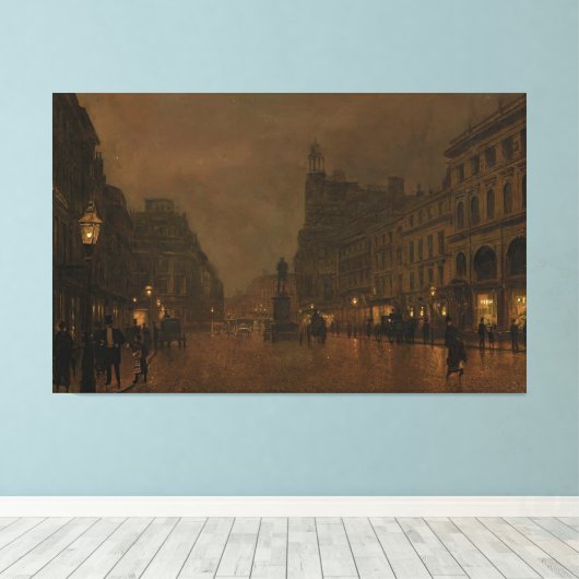 John Atkinson Grimshaw - St Anne's Square and Exch Canvas Afdruk (Insitu (Houten vloer))