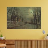 John Atkinson Grimshaw - The Turn of the Road Canvas Afdruk (Insitu (Woonkamer))