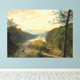 John Atkinson Grimshaw - The Wharfe valley Canvas Afdruk