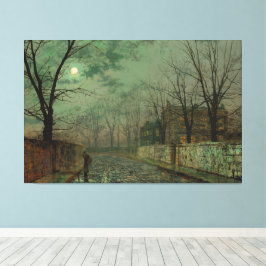 John Atkinson Grimshaw - Under the Silvery Moon Canvas Afdruk