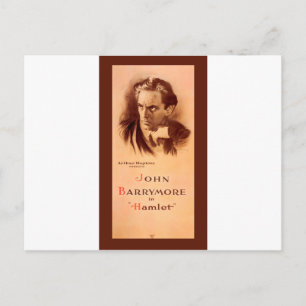 John Barrymore in Hamlet Broadway 1922 Briefkaart