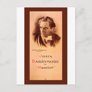 John Barrymore in Hamlet Broadway 1922 Briefkaart