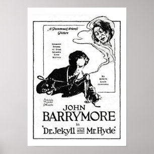 John Barrymore Jekyll en Hyde 1920 Movie Ad Print