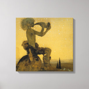 John Bauer Blew op de hoorn Canvas Afdruk