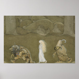 John Bauer - De prinses en de rollen Poster
