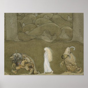 John Bauer - De prinses en de rollen Poster