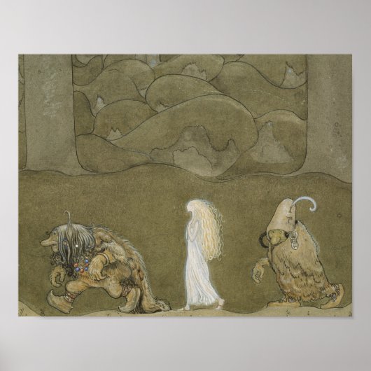 John Bauer - De prinses en de rollen Poster (Voorkant)