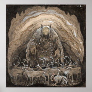 John Bauer - Het man dat tussen gnoom loopt Poster