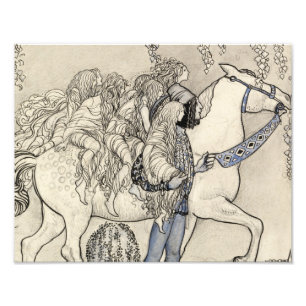 John Bauer - Het paard dat hij in de bit leidde Foto Afdruk