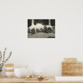 John Bauer - In de kerstnacht Poster (Keuken)