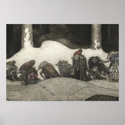 John Bauer - In de kerstnacht Poster (Voorkant)