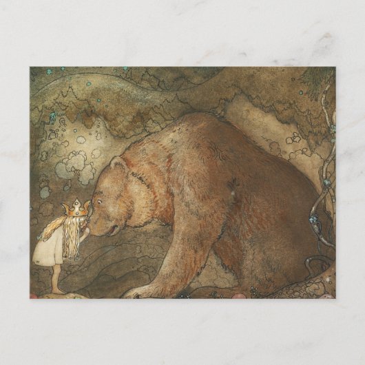 John Bauer - Poor Little Basse Briefkaart (Voorkant)